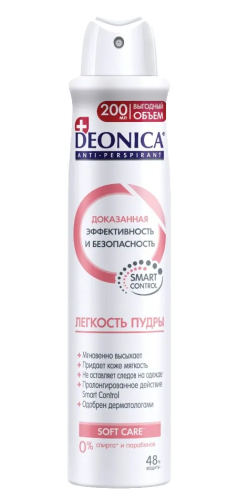 DEONICA антиперспирант жен. легкость пудры 200мл спрей