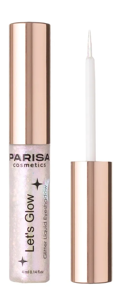 PARISA тени д/век жидкие с глиттером let's glow т.06