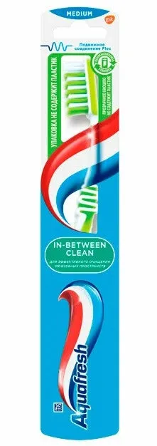AQUAFRESH щетка зубная flex in-between clean ср.жесткости