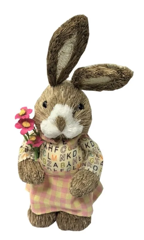 Сувенир Кролик солома 33см ED25064
