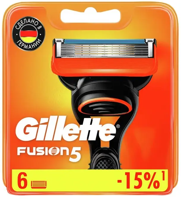 GILLETTE Fusion кассеты сменные д/бритья муж. 6шт