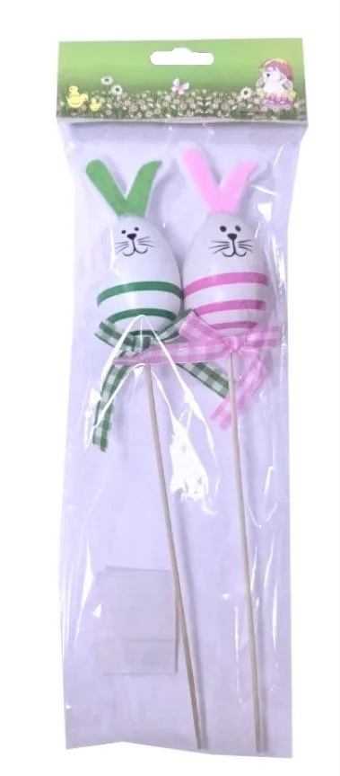 Пасхальный декор на палочке Зайка 2шт EJ25018