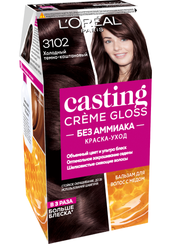 LOREAL CASTING CREME GLOSS краска д/волос т.3102 холодный т.каштановый