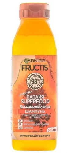GARNIER FRUCTIS шампунь д/волос папайя superfood 350мл