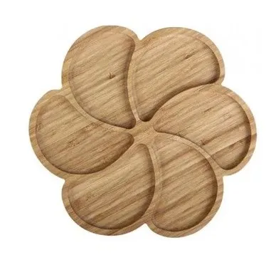 Менажница Цветок 6 секций 24,5см бамбук EA0285