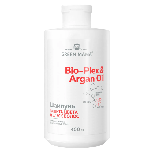 GREEN MAMA шампунь д/окрашенных и осветленных волос защита цвета phyto keratin&marula oil 400мл