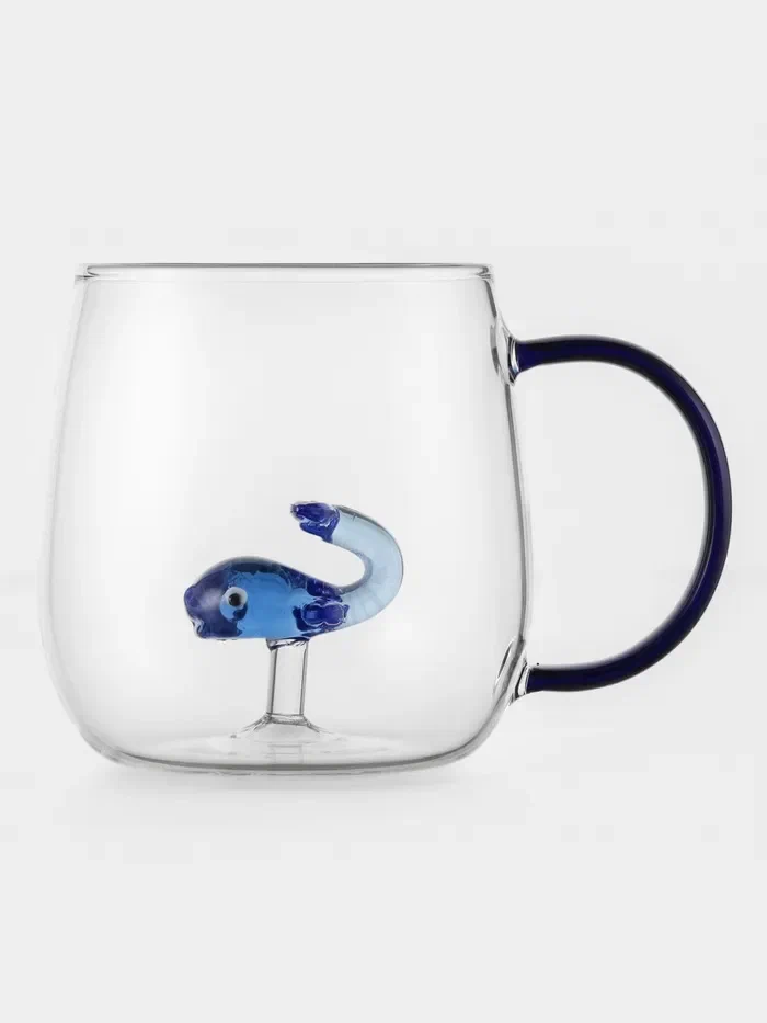 Кружка стекло с фигуркой на дне кит 350мл 9078520
