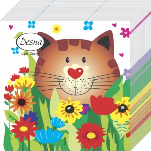 DESNA Design салфетки столовые чеширский кот 1сл. 24*24см 40шт