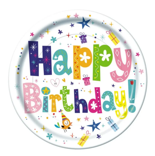BGREEN тарелка картонная happy birthday 23см 10шт