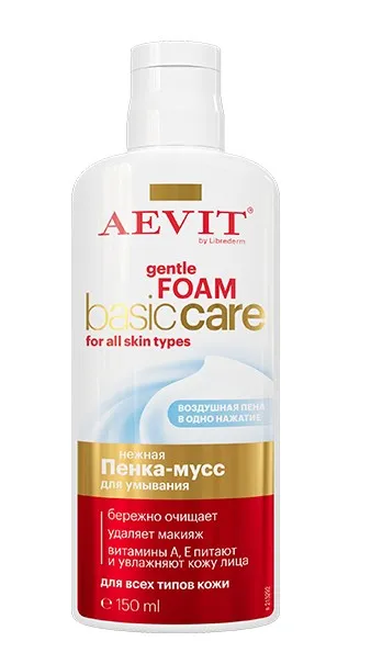 AEVIT BY LIBREDERM нежная пенка-мусс д/умывания basic care очищение и демакияж 150мл