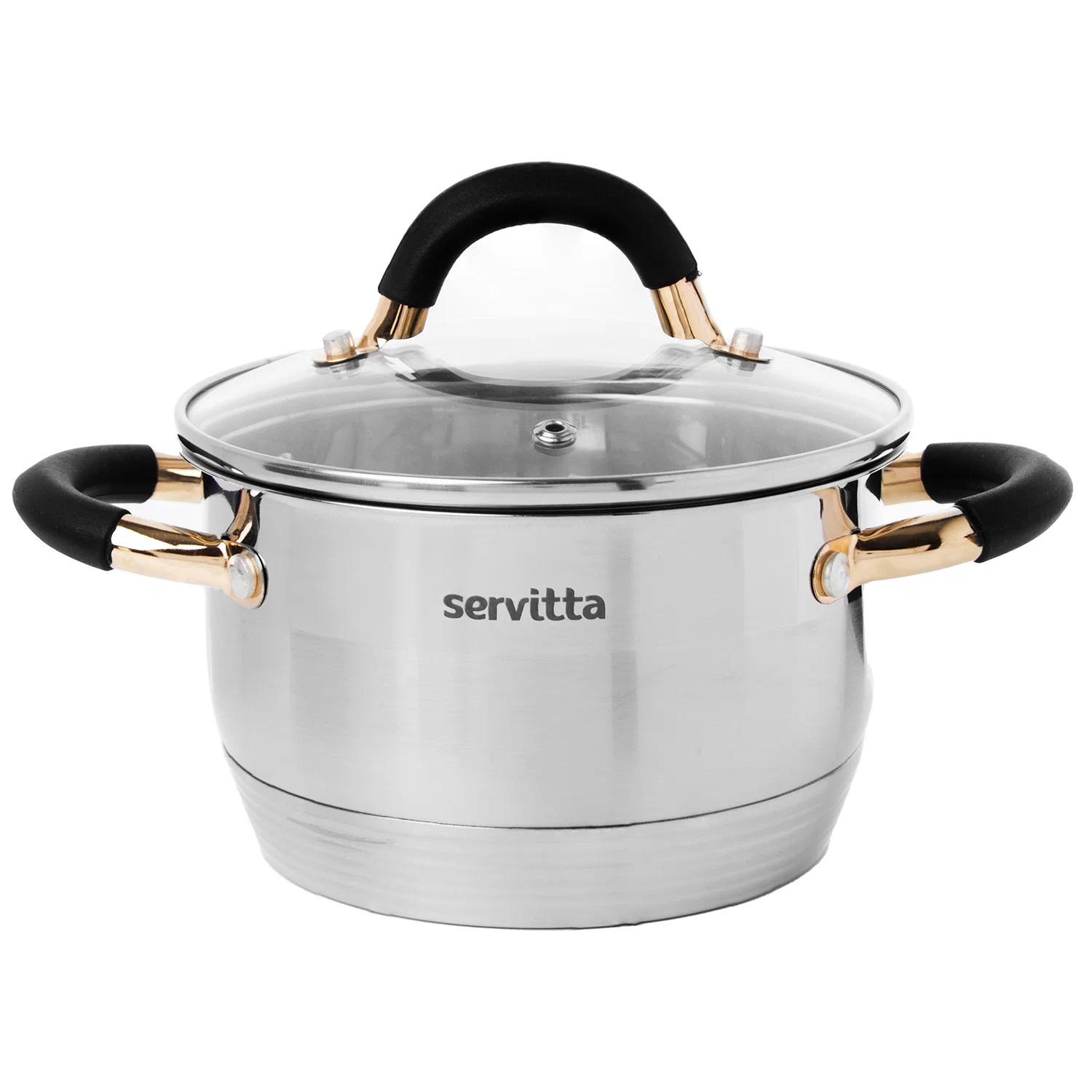 SERVITTA Nero Rosa кастрюля с крышкой 1,8л