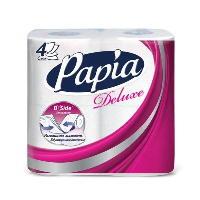PAPIA Deluxe бумага туалетная белая 4сл. 4рулона