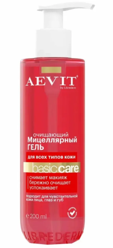 AEVIT BY LIBREDERM гель мицеллярный basic care очищающий д/всех типов кожи 200мл