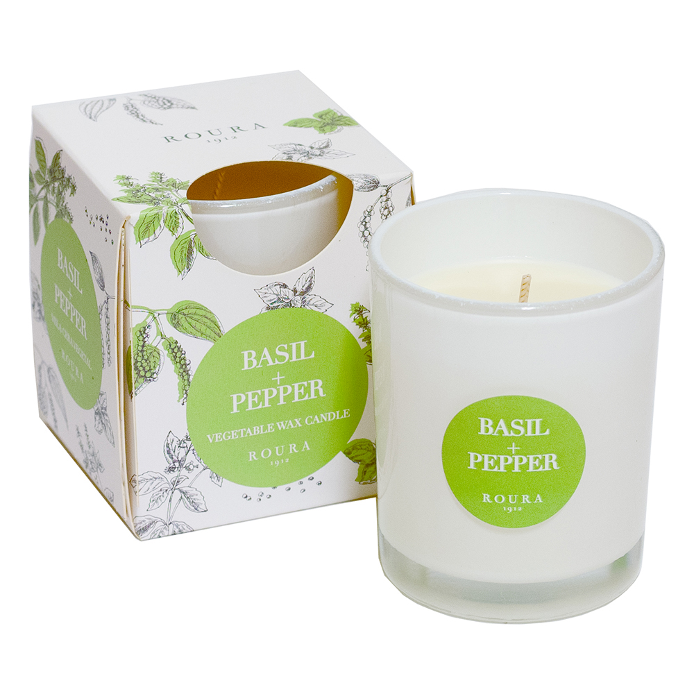 ROURA свеча аромат. в стакане базилик и перец 333460.127