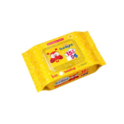 Sunlight Kids Салфетки влажные детские XL «Божья коровка» с клапаном, 17 шт