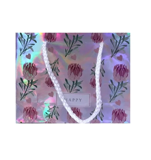 Пакет подарочный голография 15*12*6см happy 5307550 (10)