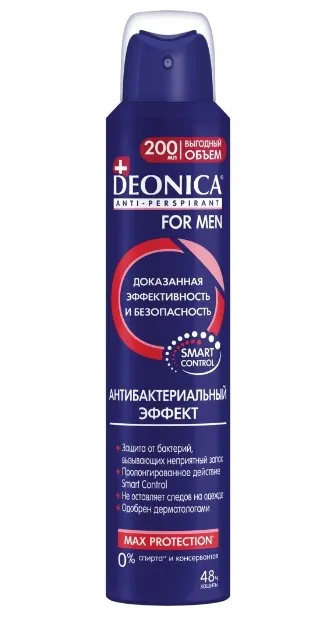 DEONICA FOR MEN антиперспирант антибактериальный 200мл спрей                                       