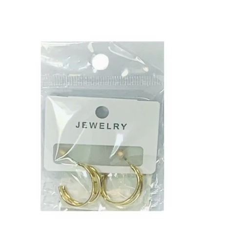 Серьги полукольца двойные цв.золото L 230708