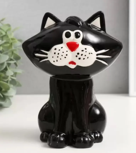 Копилка черный котик 13*11,5*16,5см 9735361