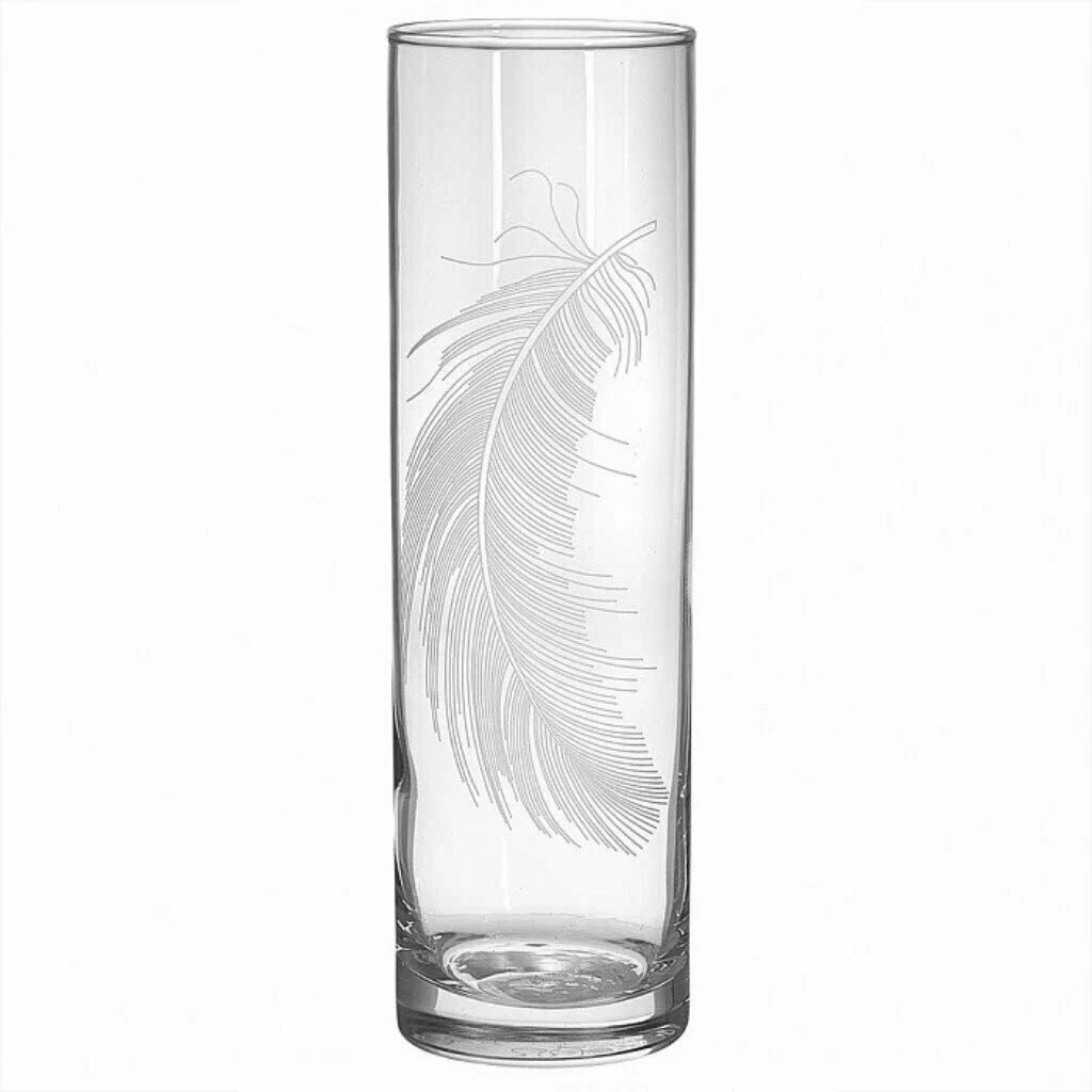 Ваза стекло перо 26см 767-Г