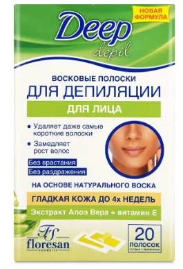 ФЛОРЕСАН полоски восковые д/депиляции лица с алоэ вера Ф482