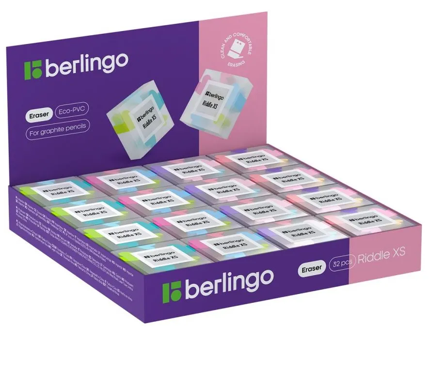 BERLINGO ластик riddle xs прямоугольный 3,4см