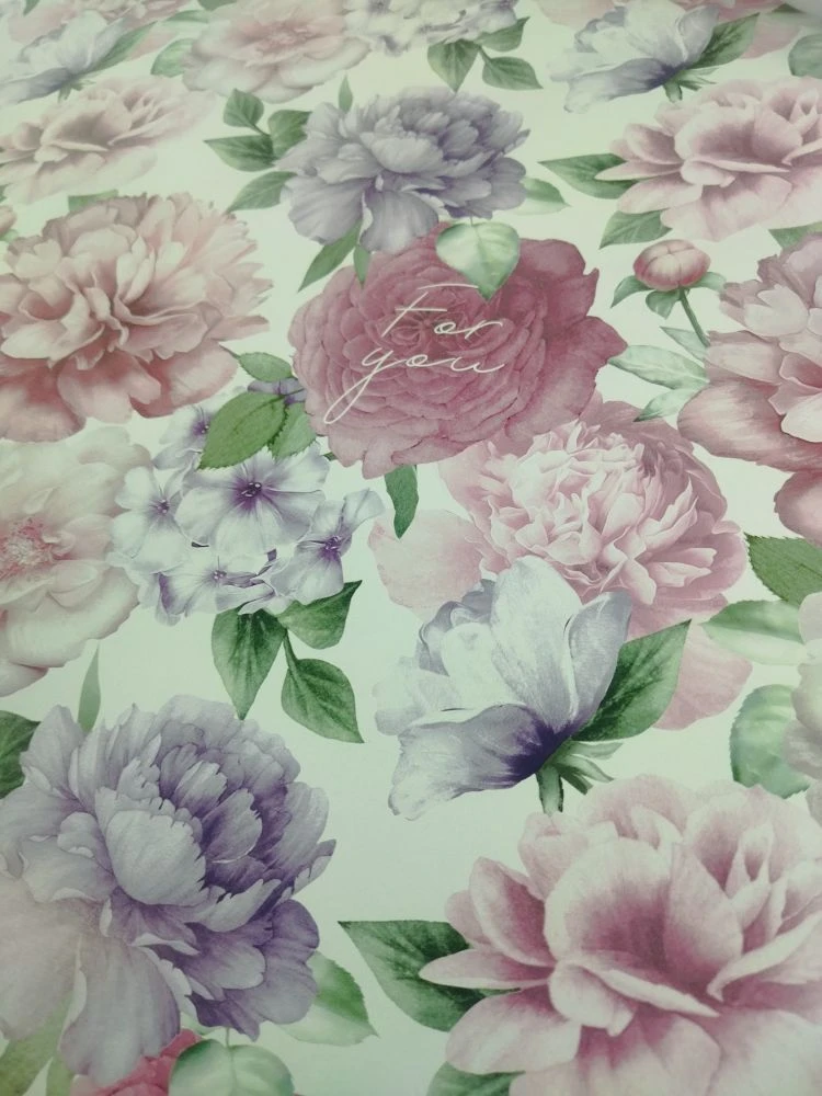 Бумага упаковочная 2-х сторонняя глянцевая дизайн цветочный сад 70*100см 4702721