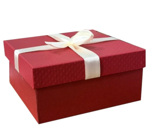 Коробка подарочная с бантом цв.красный-бордовый 19*19*9см Д10103К.143.2