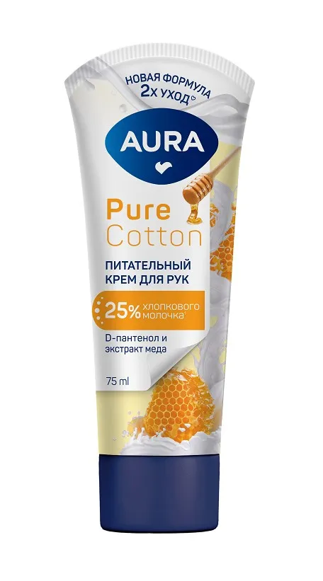 AURA крем д/рук питательный с d-пантенолом и экстрактом меда 75мл
