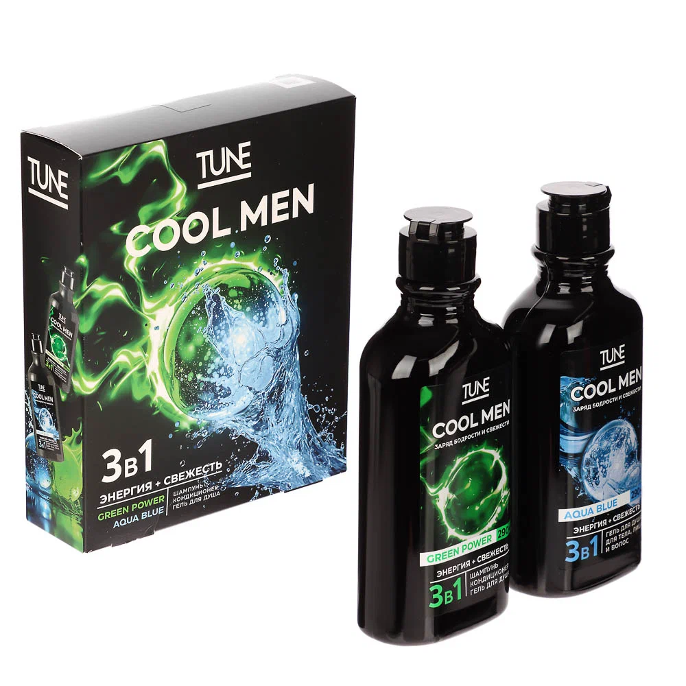 TUNE COOL MEN набор parfume expert: гель д/душа 290мл, шампунь д/волос 290мл