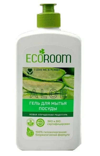 ECOROOM средство д/мытья посуды алоэ 500мл