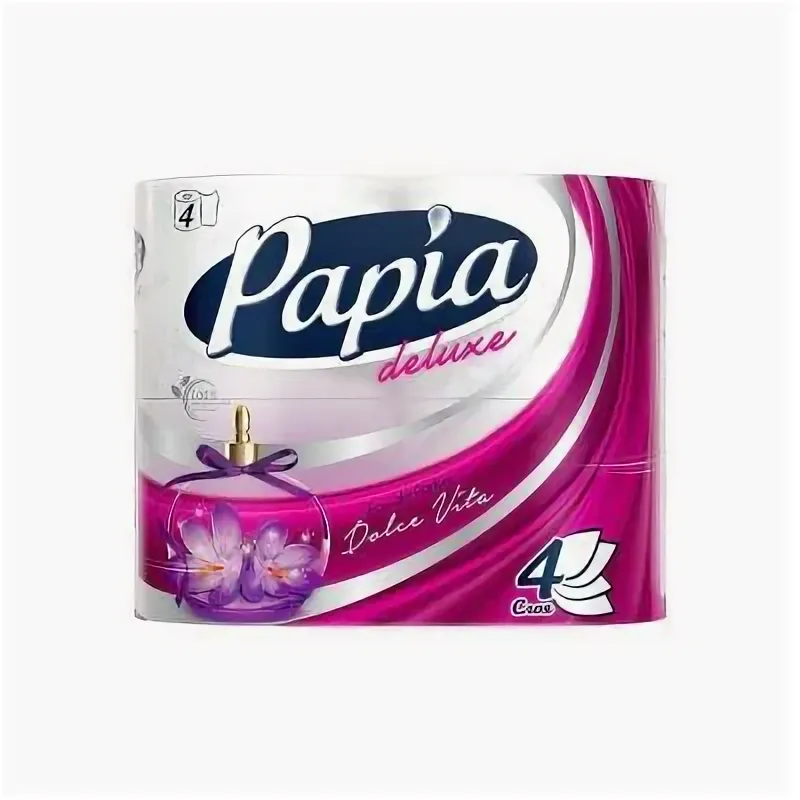 PAPIA Deluxe бумага туалетная dolce vita арома c рисунком 4сл. 4рулона