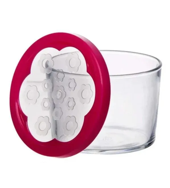 PASABAHCE BASIC контейнер фуксия крышка 220мл 1113705