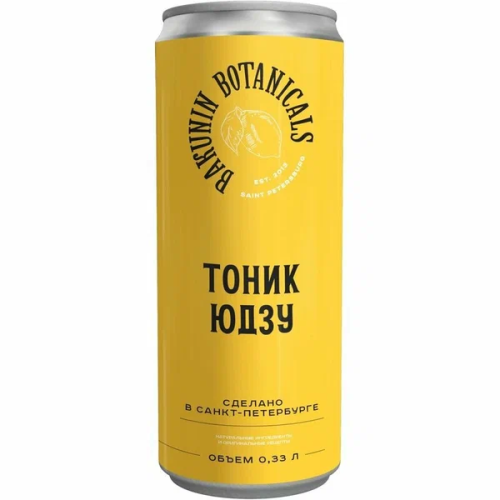 BAKUNIN напиток газированный тоник юдзу 0,33 л ж/б