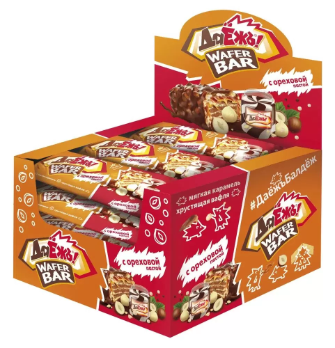 ДАЕЖЪ WAFER BAR конфеты с ореховой пастой 40г/15