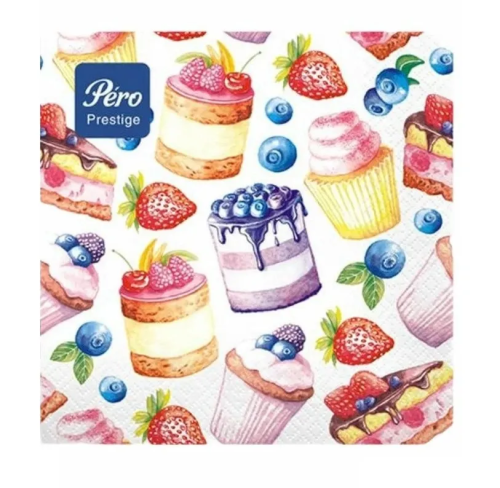 PERO Prestige салфетки столовые тирамису 3сл. 33*33см 20шт                                         