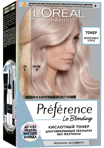 LOREAL PREFERENCE краска д/волос кислотный тонер жемчужный блонд