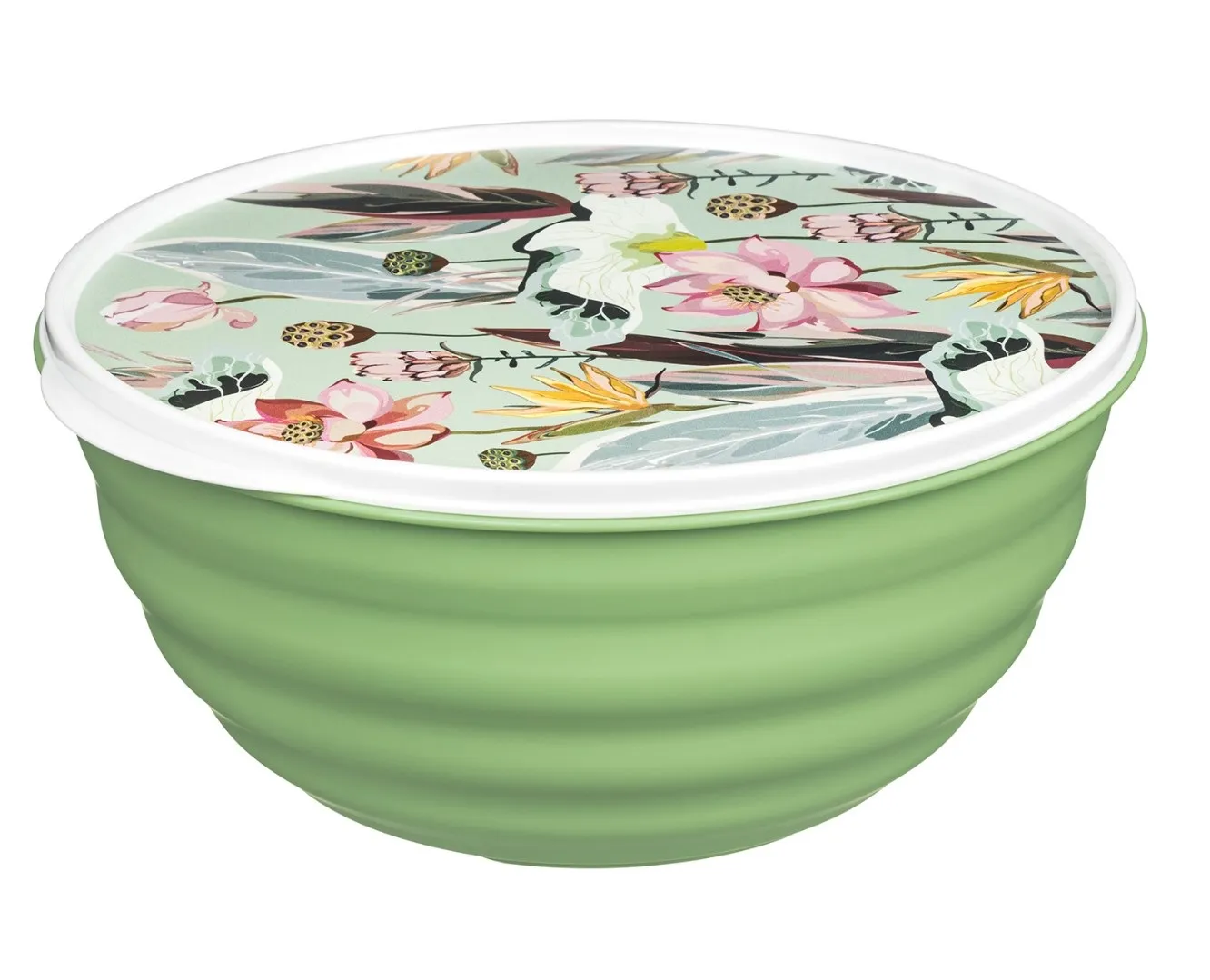 IDILAND миска latina с/кр декор зеленый 3,2л 222133718/08