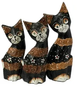 Набор сувенирный кошечки с пятнистыми лапками дерево 4*13х*20см 4165726