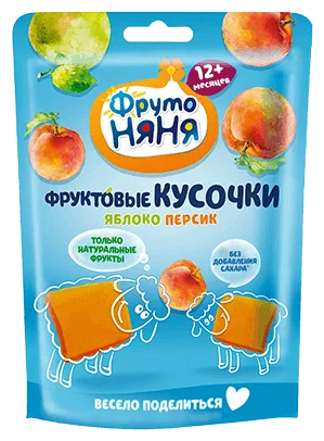 КОГДА Я ВЫРАСТУ фруктовые кусочки из персиков и яблокс 12 мес. 30г /10