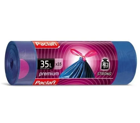 Пакеты д/мусора 35л 15шт с завязками PACLAN Premium