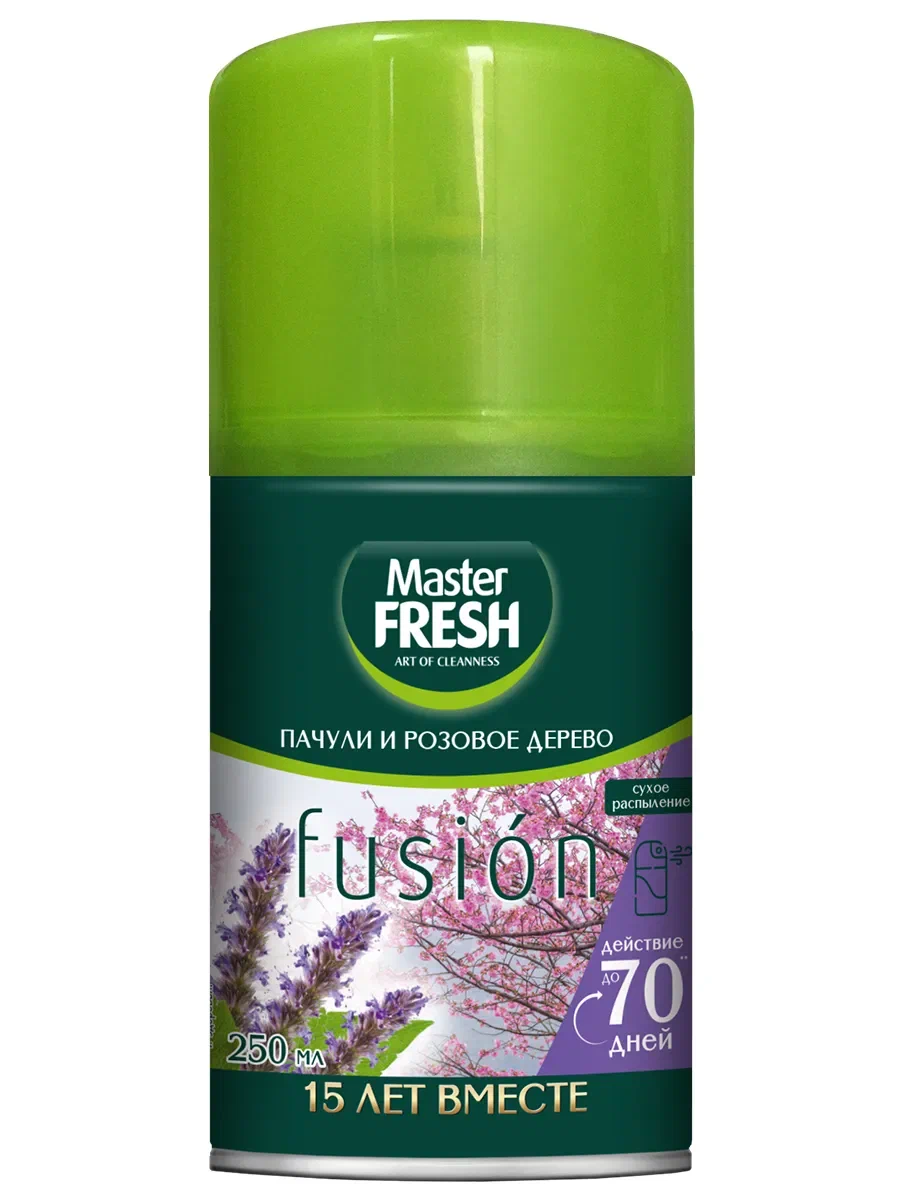 MASTER FRESH освежитель воздуха пачули и розовое дерево см.баллон 250мл