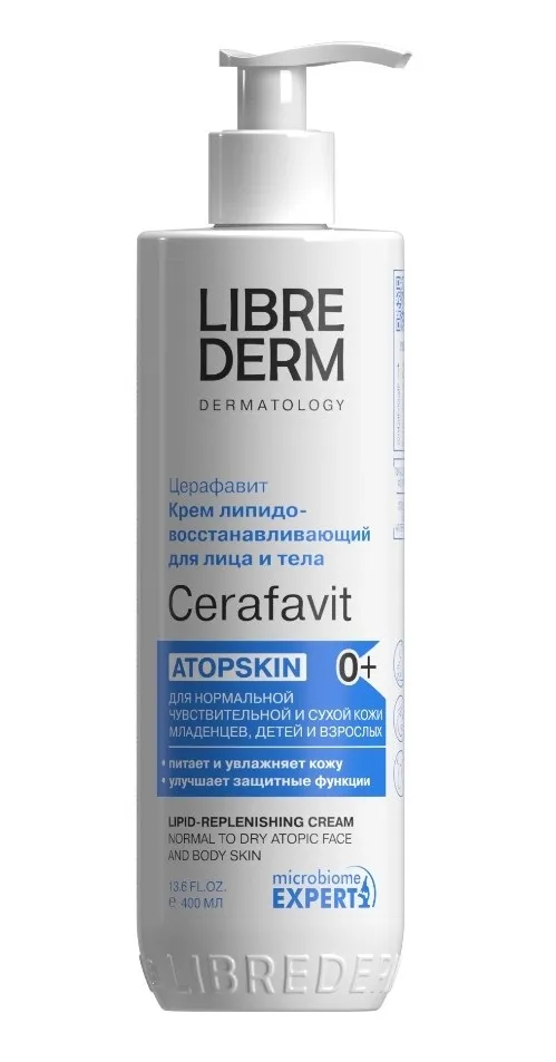 LIBREDERM Cerafavit крем д/лица и тела липидовосстанавливающий с церамидами и пребиотиками 400мл
