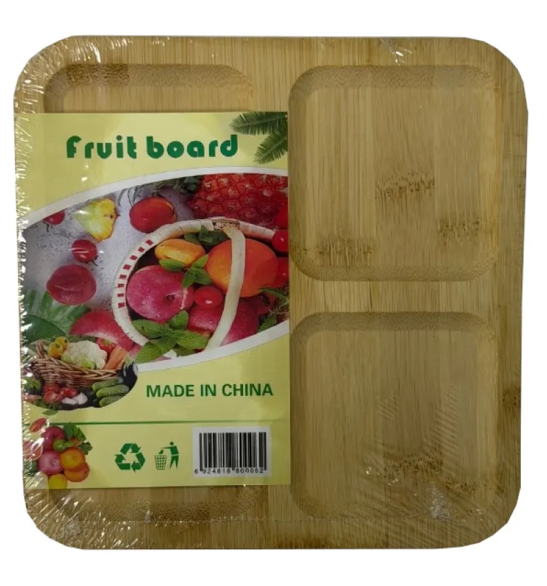 Менажница квадратная 4 секции 20*20см бамбук EA0280