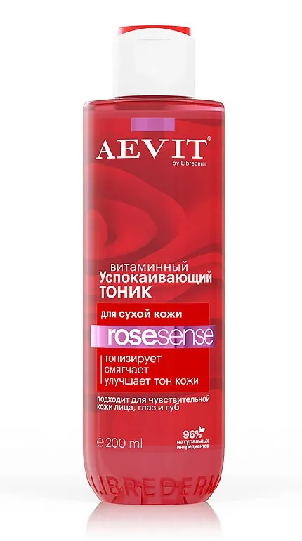 AEVIT BY LIBREDERM тоник успокаивающий rosesense  витаминный д/тусклой и сухой кожи 200мл