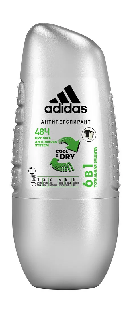 ADIDAS антиперспирант муж. 48H 6в1 50мл ролл                                                       