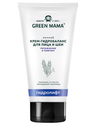 GREEN MAMA крем-гидробаланс д/лица ночной ромашка и масло зародышей пшеницы 100мл