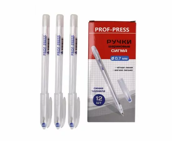 Ручка шариковая сигма синяя 0,07мм РШ-9766