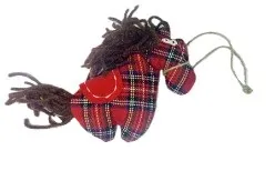 RELANA игрушка мягкая конь Лука цв.красный 12см 12*11*3см