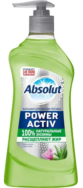 ABSOLUT Power Activ гель-бальзам д/мытья посуды листья алоэ и магнолия 500г